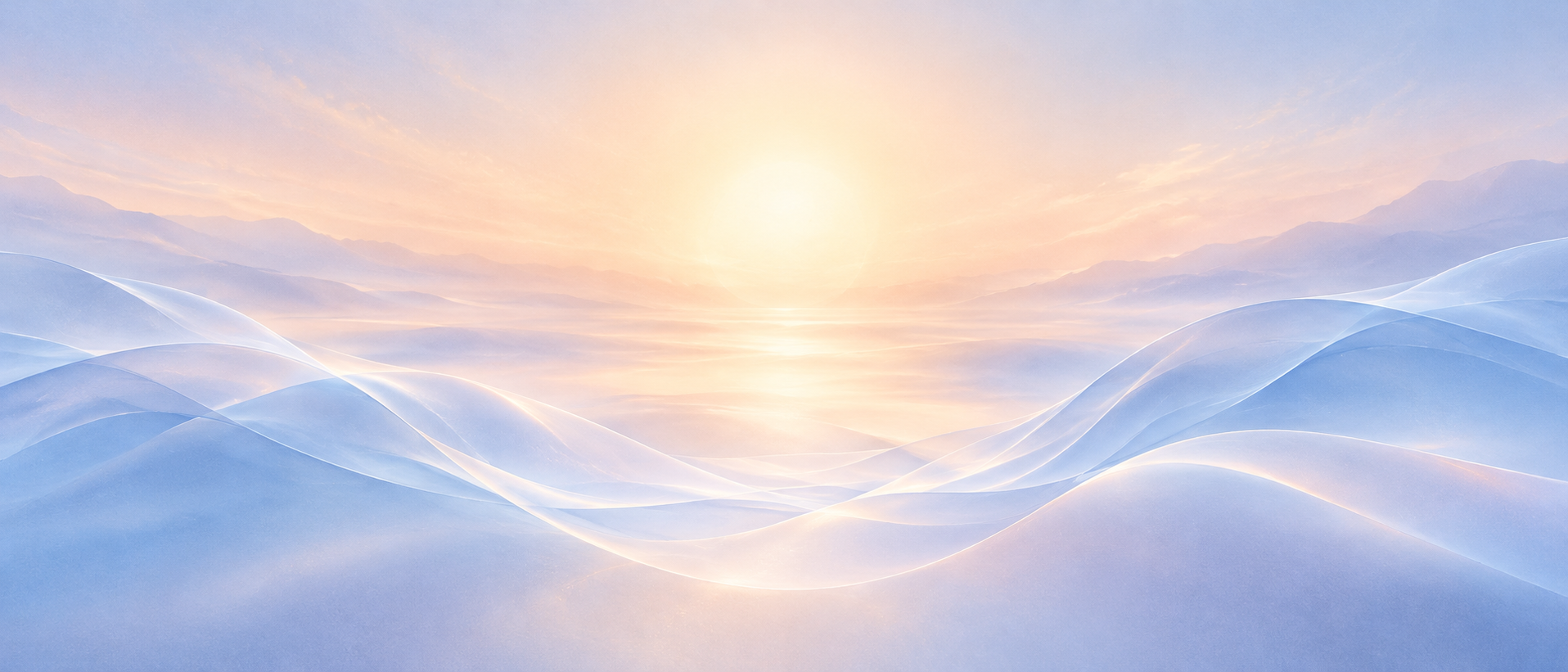 Soft morning light flowing across an abstract blue horizon
